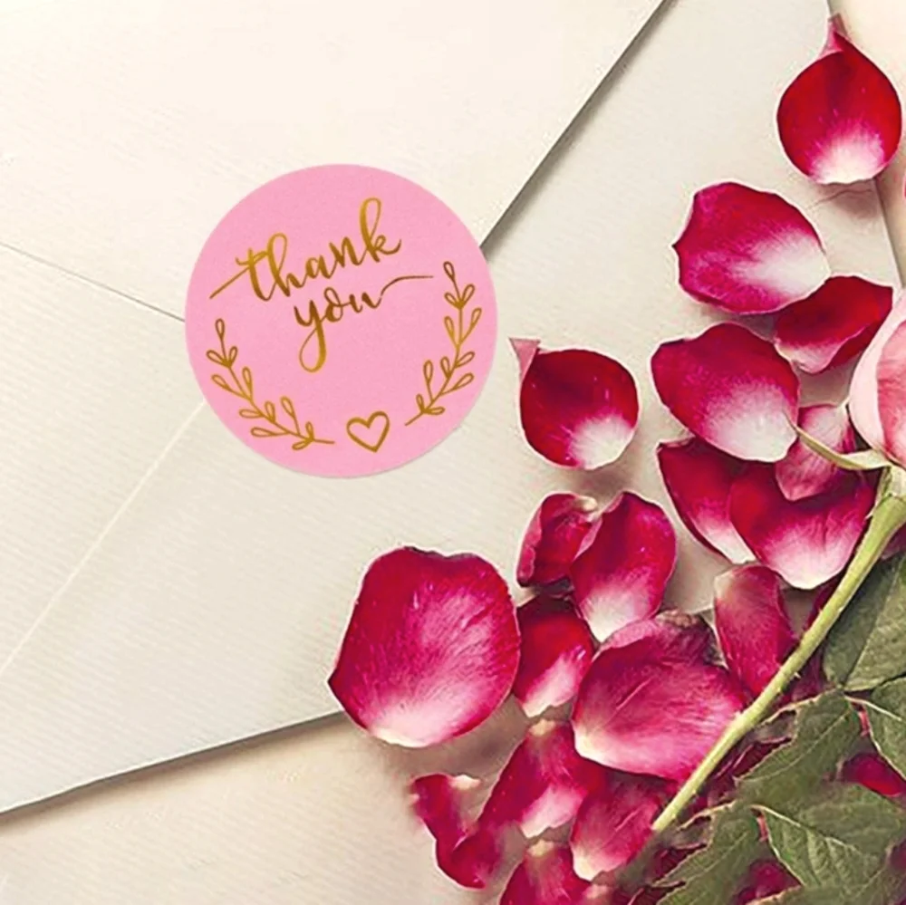 500 THANK YOU Pink Stickers 1